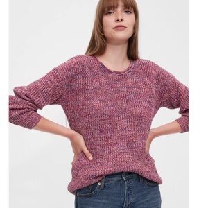 GAP Marled Pink Crewneck Sweater